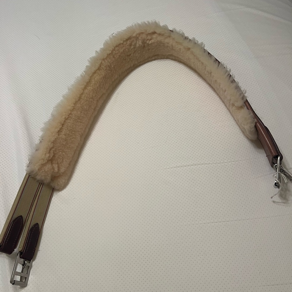Sheepskin Lined Pet Saddle Girth - Cream